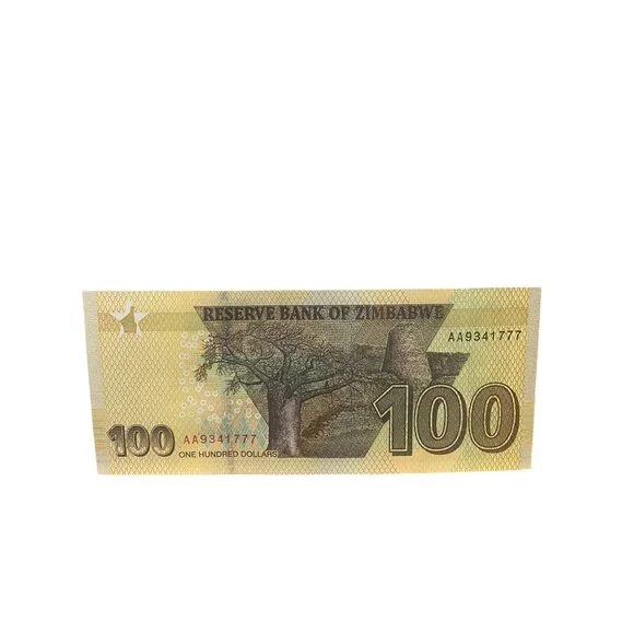 Reserve Bank Of Zimbabwe 100 Dollar Banknote Collectible Currency AA9341777 - Picture 4 of 4